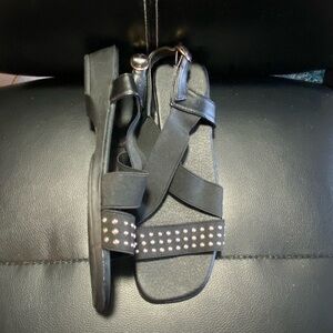 New🎉 CLASSIQUE Black Studded Elastic Strap Sandals Size 8